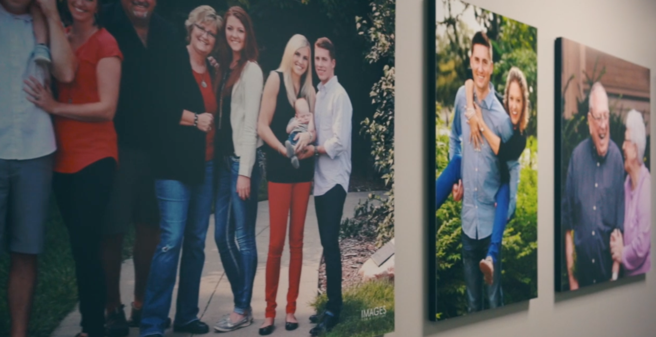 Photos of patients on walls